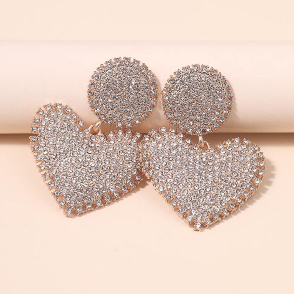 Fancy Heart Drop Earrings - Picture 1 of 3